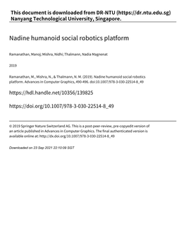 Nadine Humanoid Social Robotics Platform.Pdf
