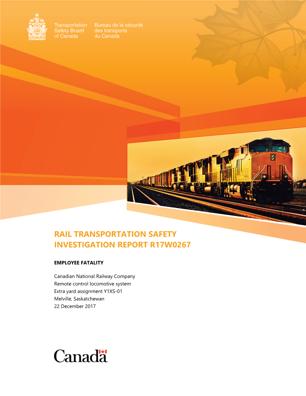 Rail Transportation Safety Investigation Report R17w0267