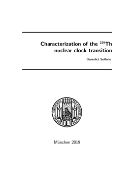 Characterization of the 229Th Nuclear Clock Transition