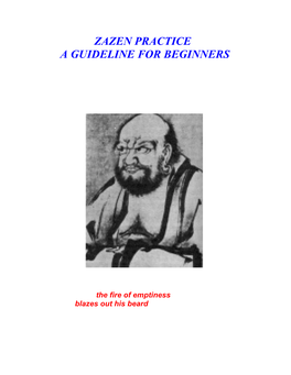 Zazen Practice a Guideline for Beginners