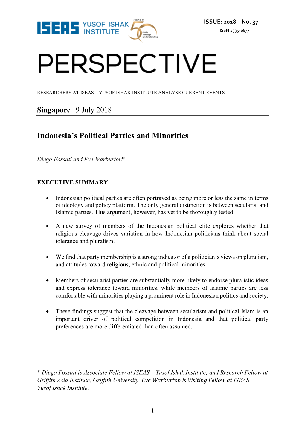 Indonesia's Political Parties and Minorities