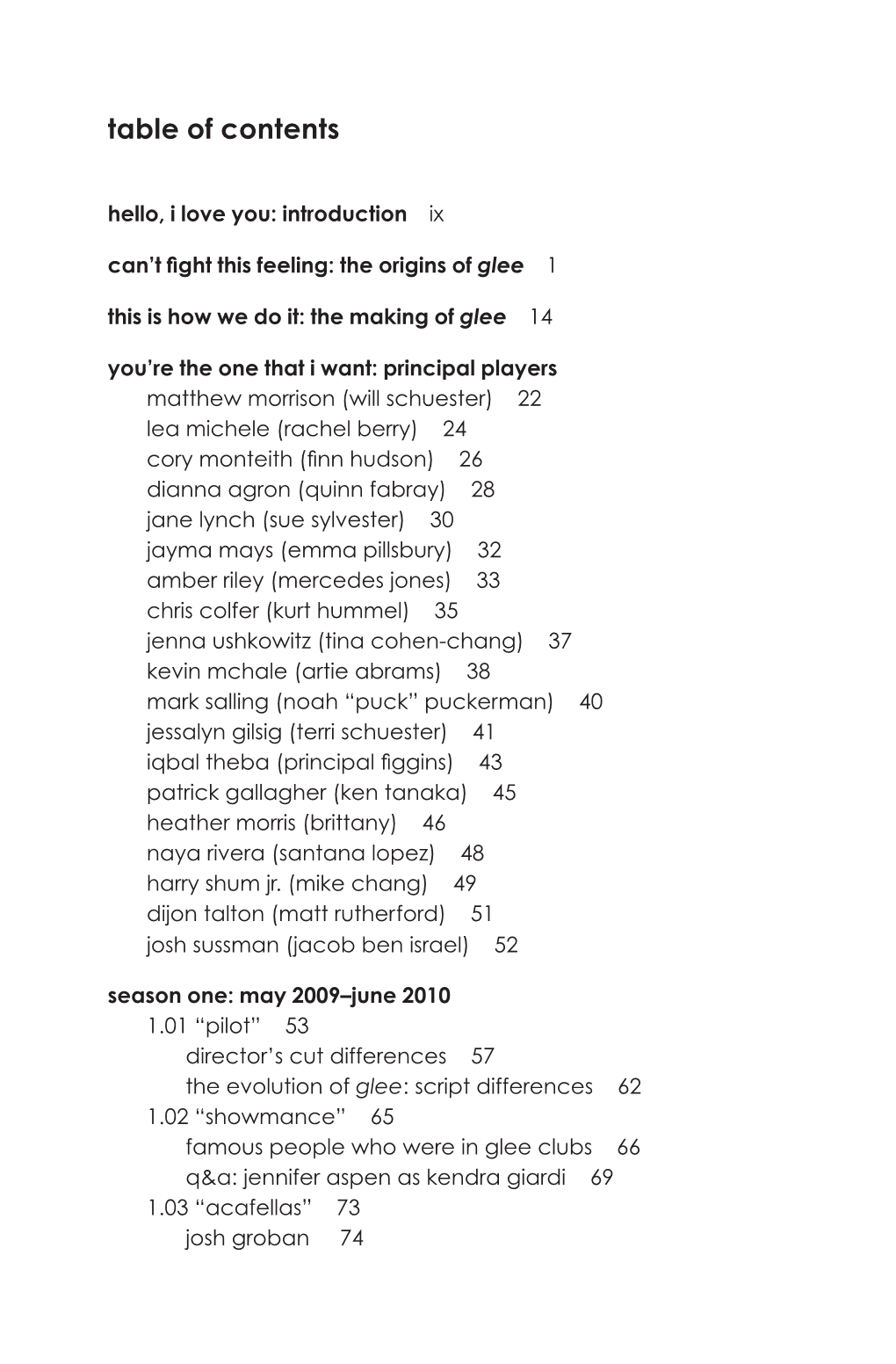 Table of Contents