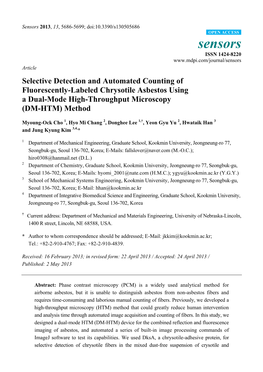 Selective Detection and Automated Counting of Fluorescently-Labeled Chrysotile Asbestos Using a Dual-Mode High-Throughput Microscopy (DM-HTM) Method