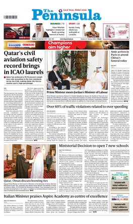 Qatar's Civil Aviation Safety Record Brings in ICAO Laurels