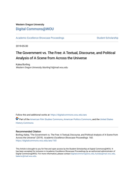 The Government Vs. the Free: a Textual, Discourse, and Political Analysis of a Scene from Across the Universe