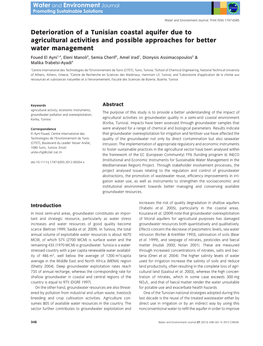 Deterioration of a Tunisian Coastal Aquifer Due to Agricultural Activities