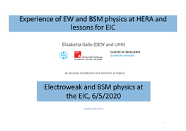 Experience of EW and BSM Physics at HERA and Lessons for EIC