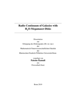 Radio Continuum of Galaxies with H2O-Megamaser-Disks