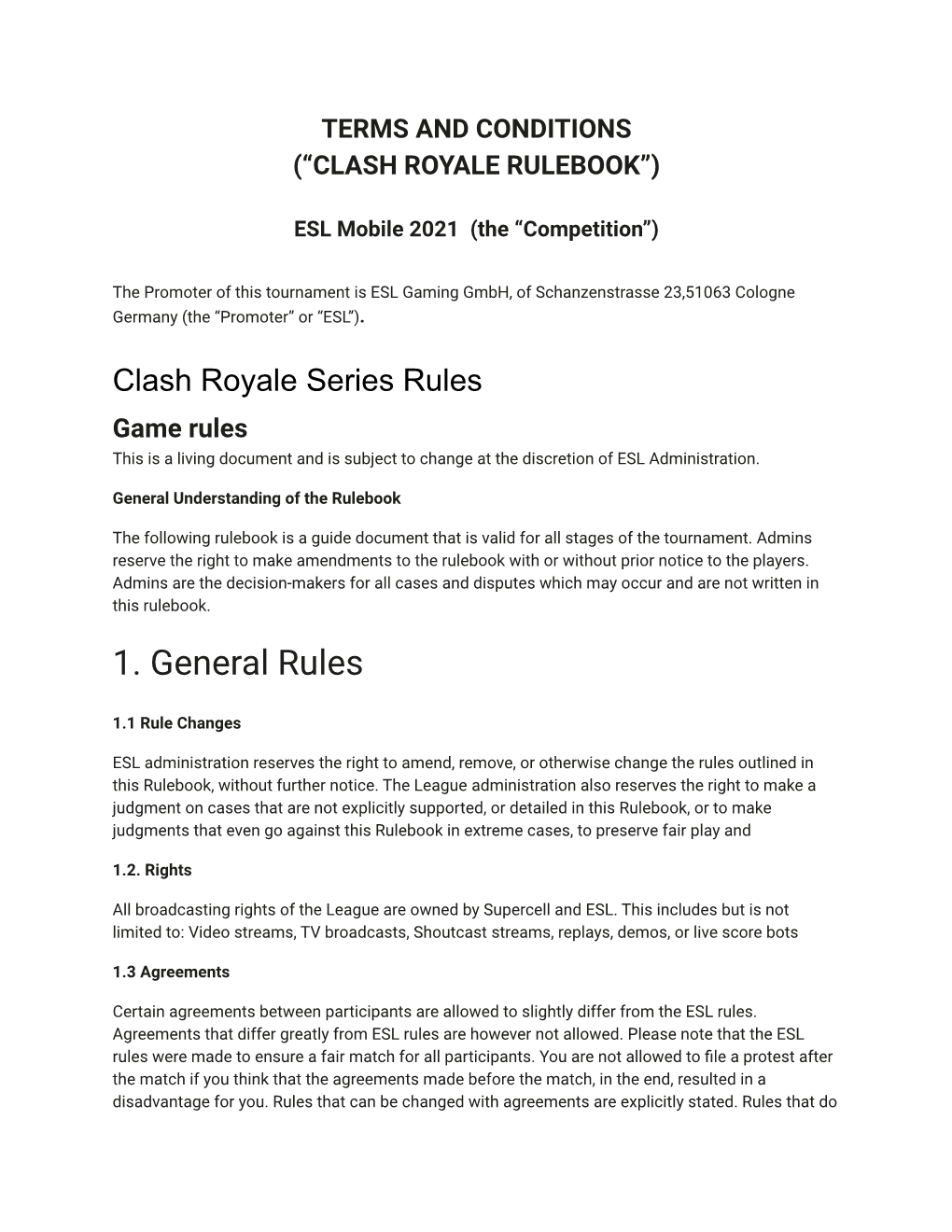 Clash Royale Rulebook”)