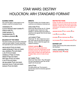 Destiny Holocron: Arh Standard Format