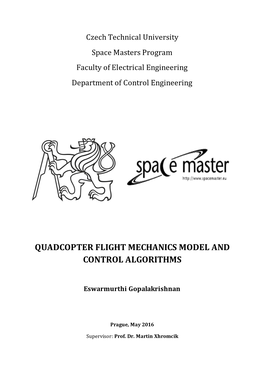 Quadcopter Flight Mechanics Model and Control Algorithms