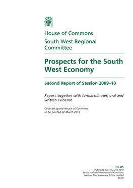 Prospects for the South West Economy