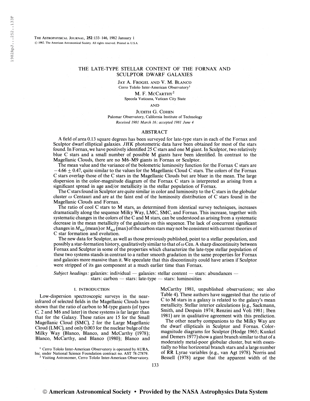 1982Apj. . .252. .133F the Astrophysical Journal, 252:133-146