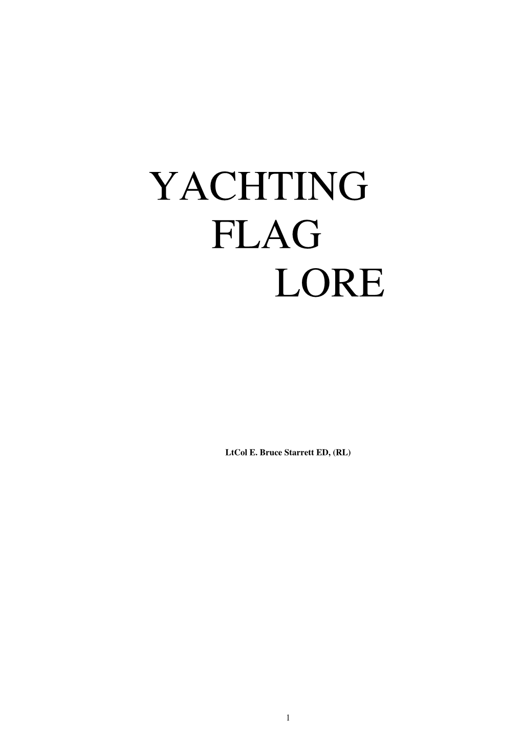 Yachting Flag Lore