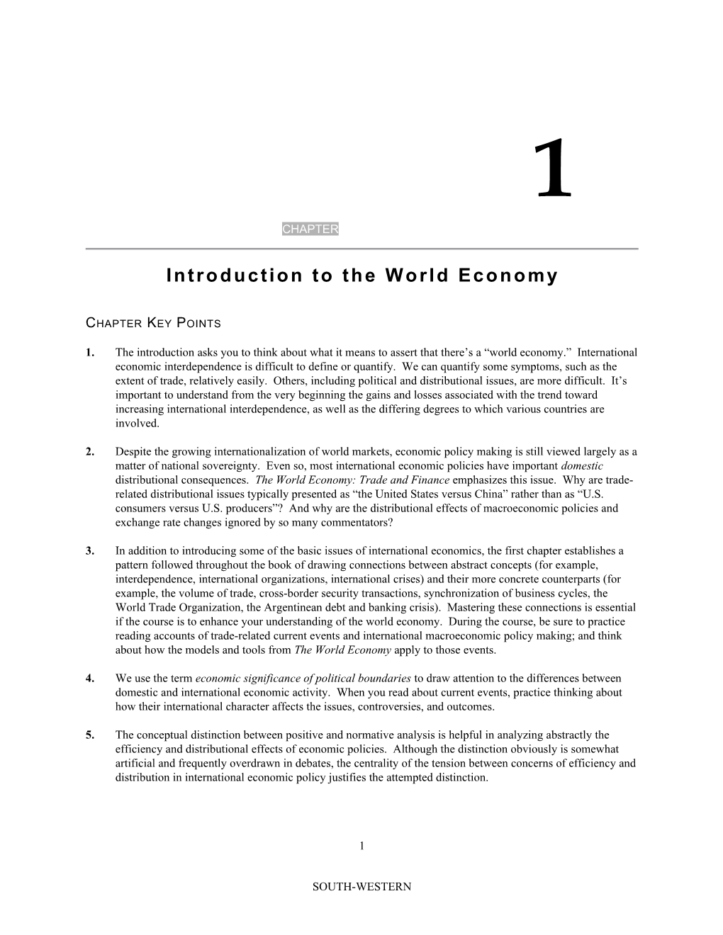 Introduction to the World Economy