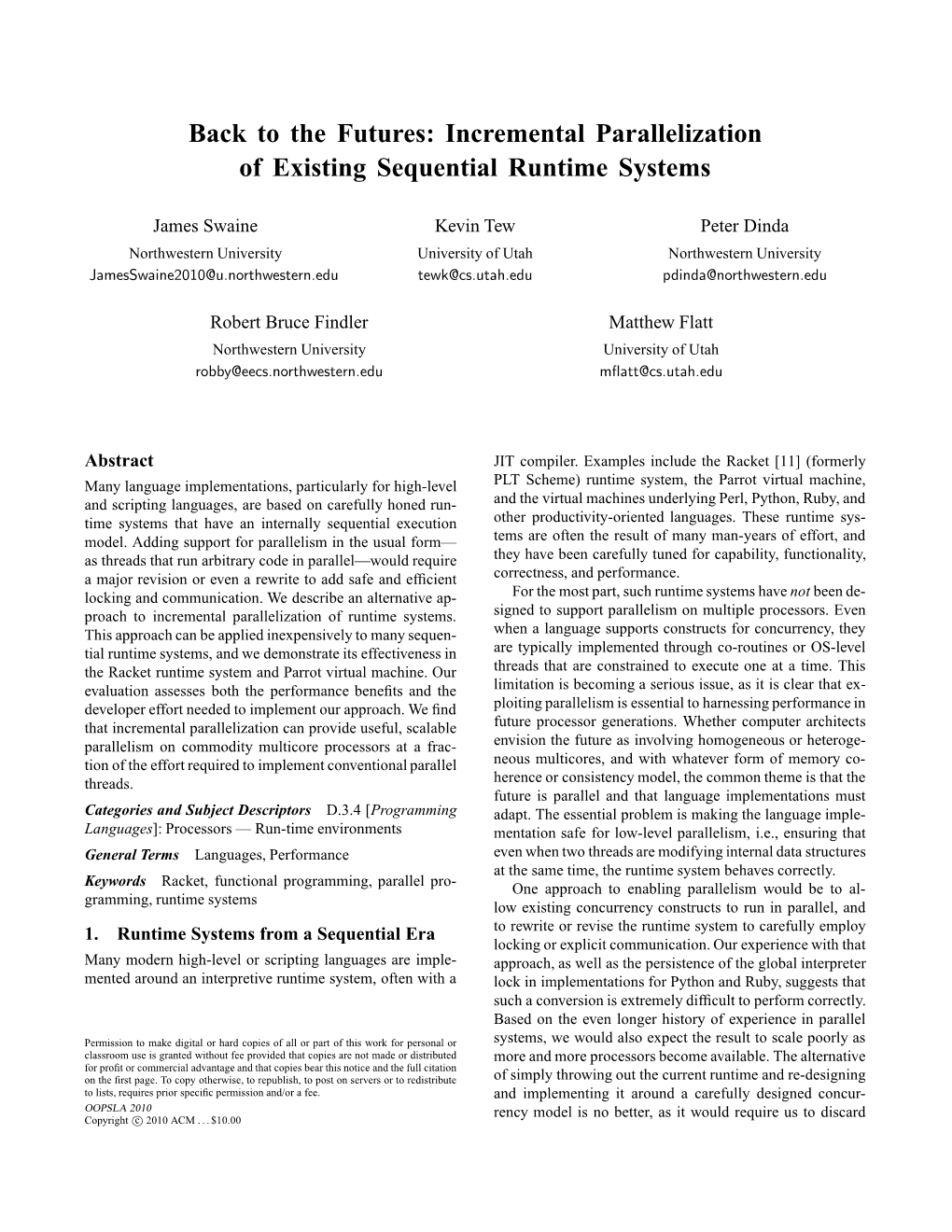 Incremental Parallelization of Existing Sequential Runtime Systems
