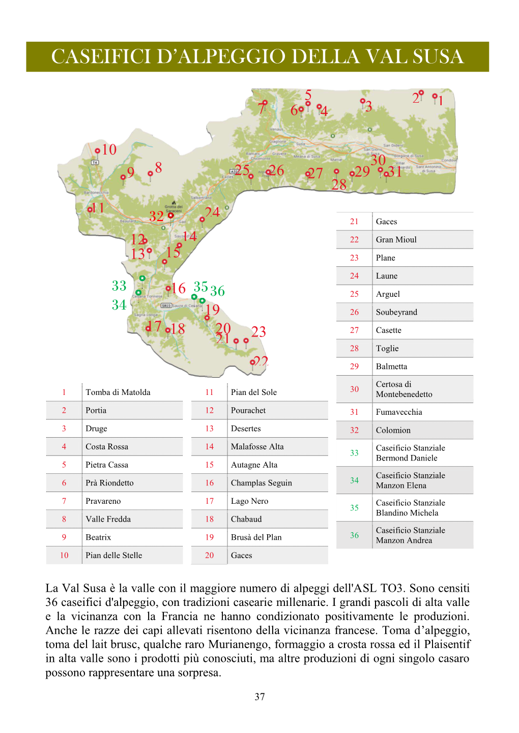 Caseifici D'alpeggio Della Val Susa