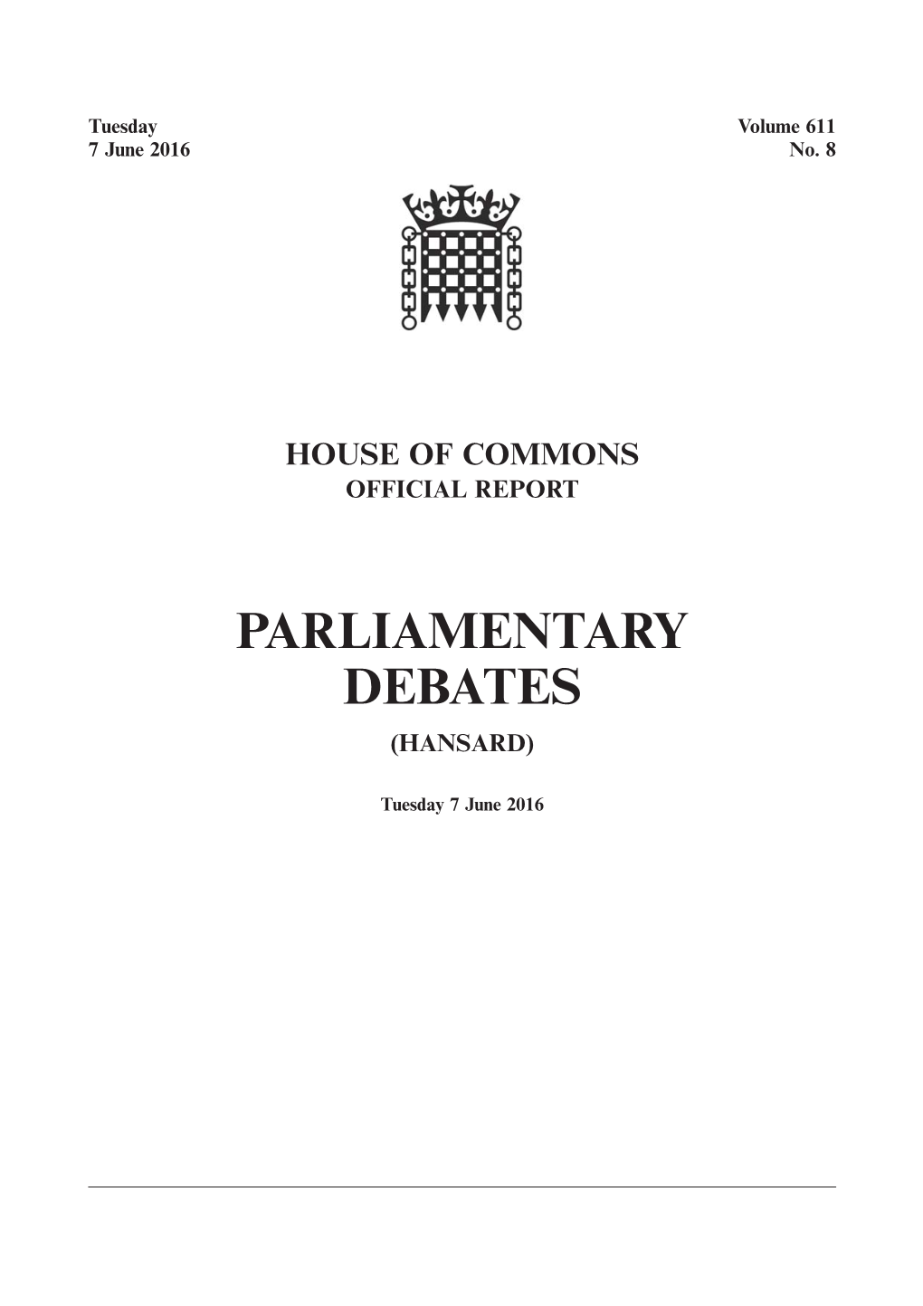 Parliamentary Debates (Hansard)