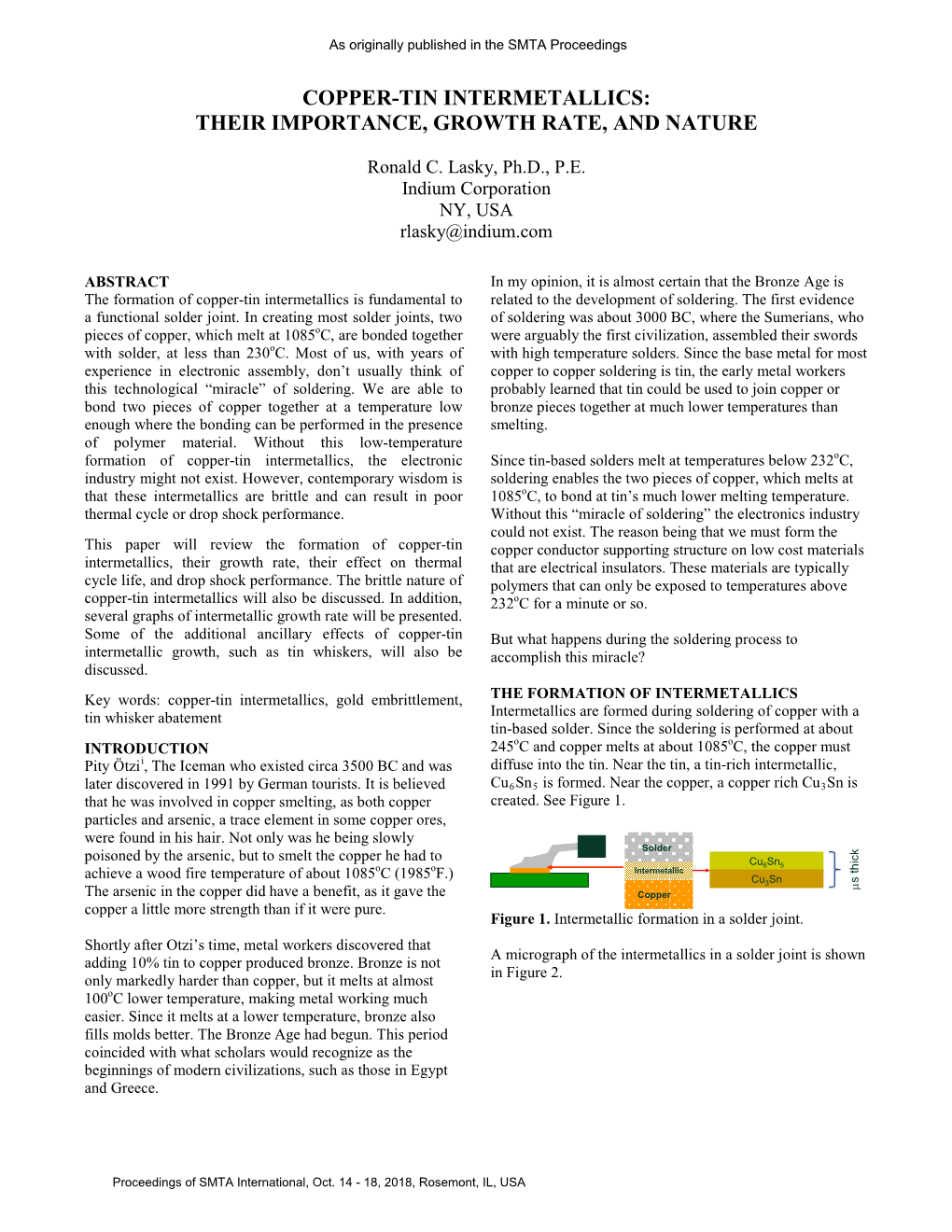 Copper-Tin Intermetallics: Their Importance, Growth Rate, and Nature