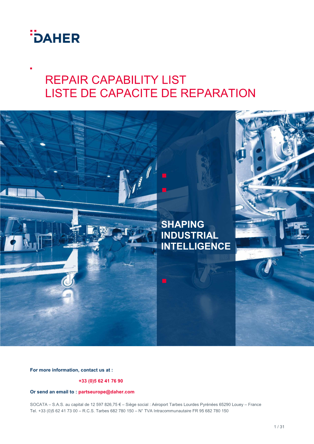 Repair Capability List Liste De Capacite De Reparation