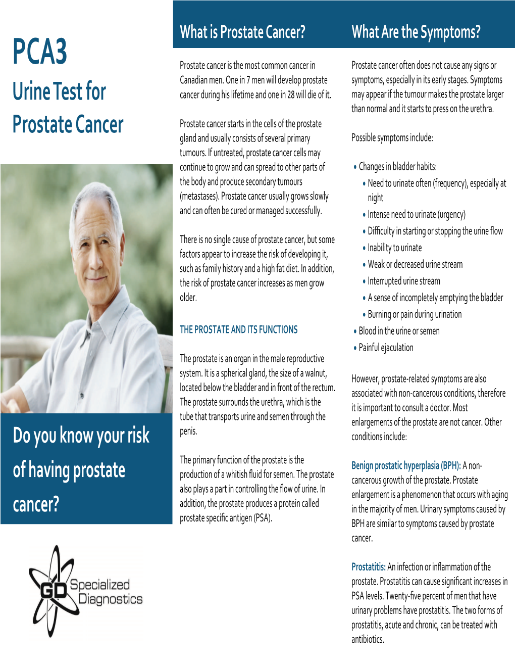 PCA3 Prostate Cancer Is the Most Common Cancer in Prostate Cancer Often Does Not Cause Any Signs Or Canadian Men