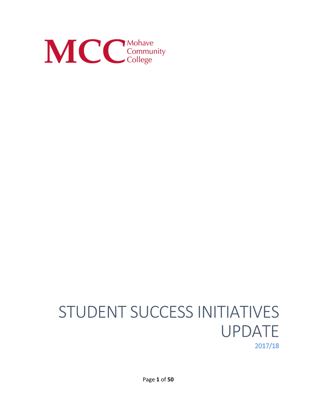 Student Success Initiatives Update 2017/18