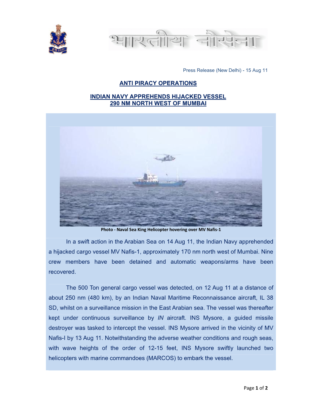 Anti Piracy Operations Indian Navy Apprehends Hijacked