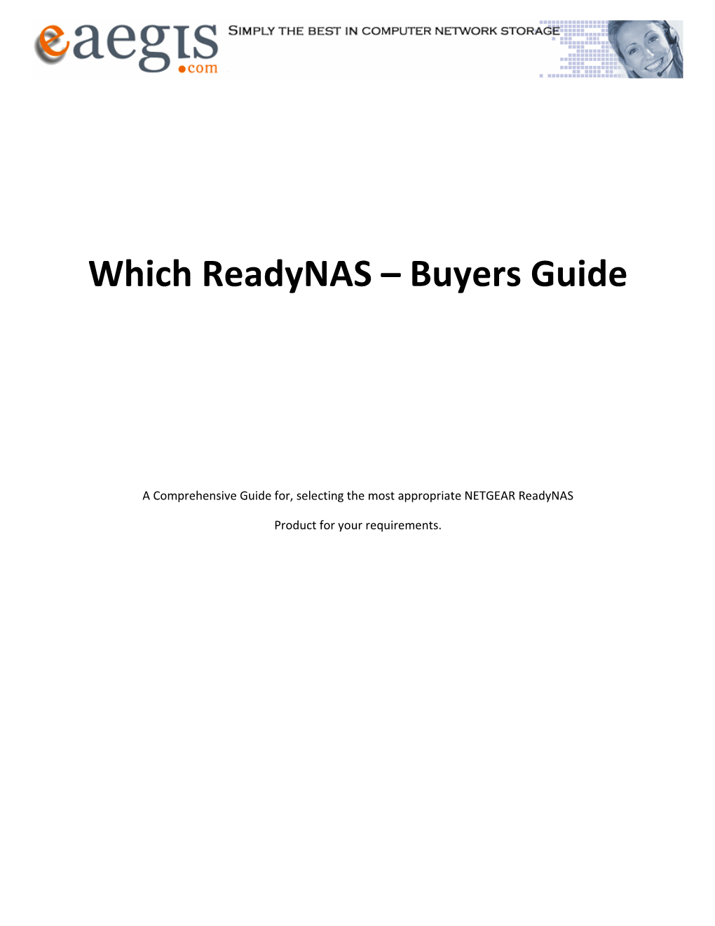 Which Readynas – Buyers Guide