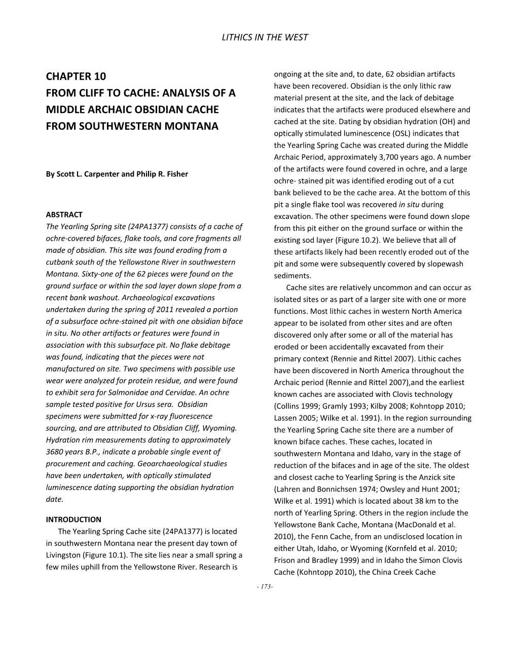 Analysis of a Middle Archaic Obsidian Cache From