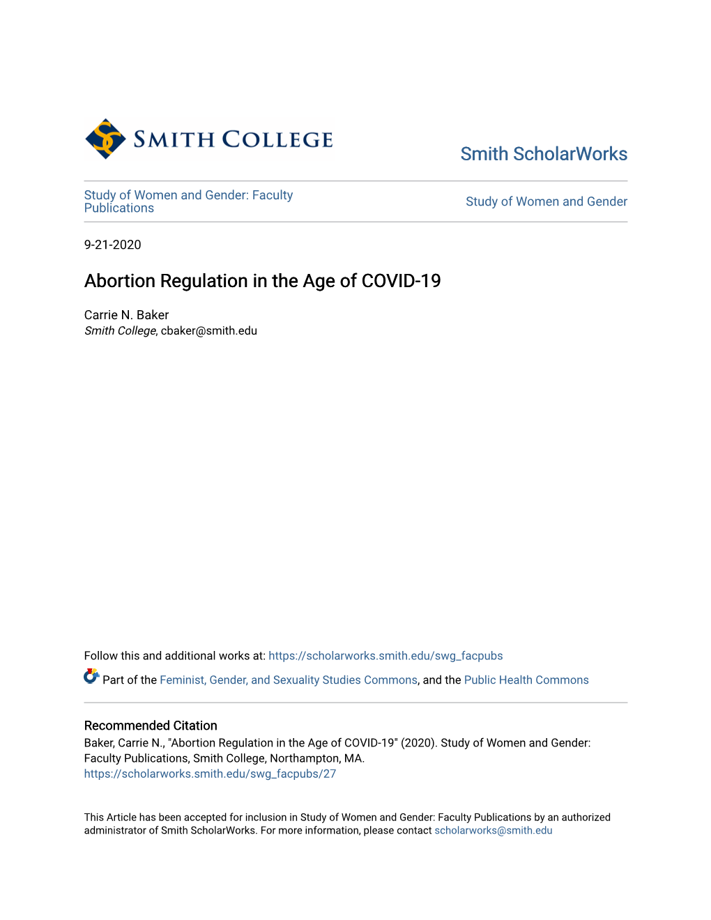 Abortion Regulation in the Age of COVID-19