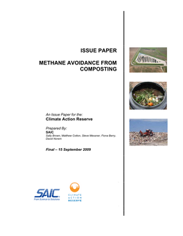 Issue Paper Methane Avoidance from Composting