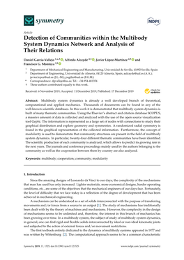 Detection of Communities Within the Multibody System Dynamics Network and Analysis of Their Relations