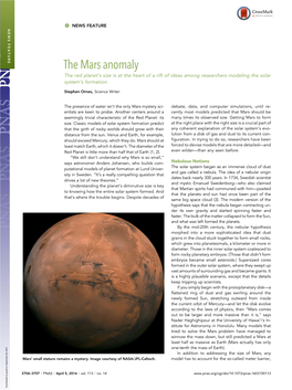 News Feature: the Mars Anomaly