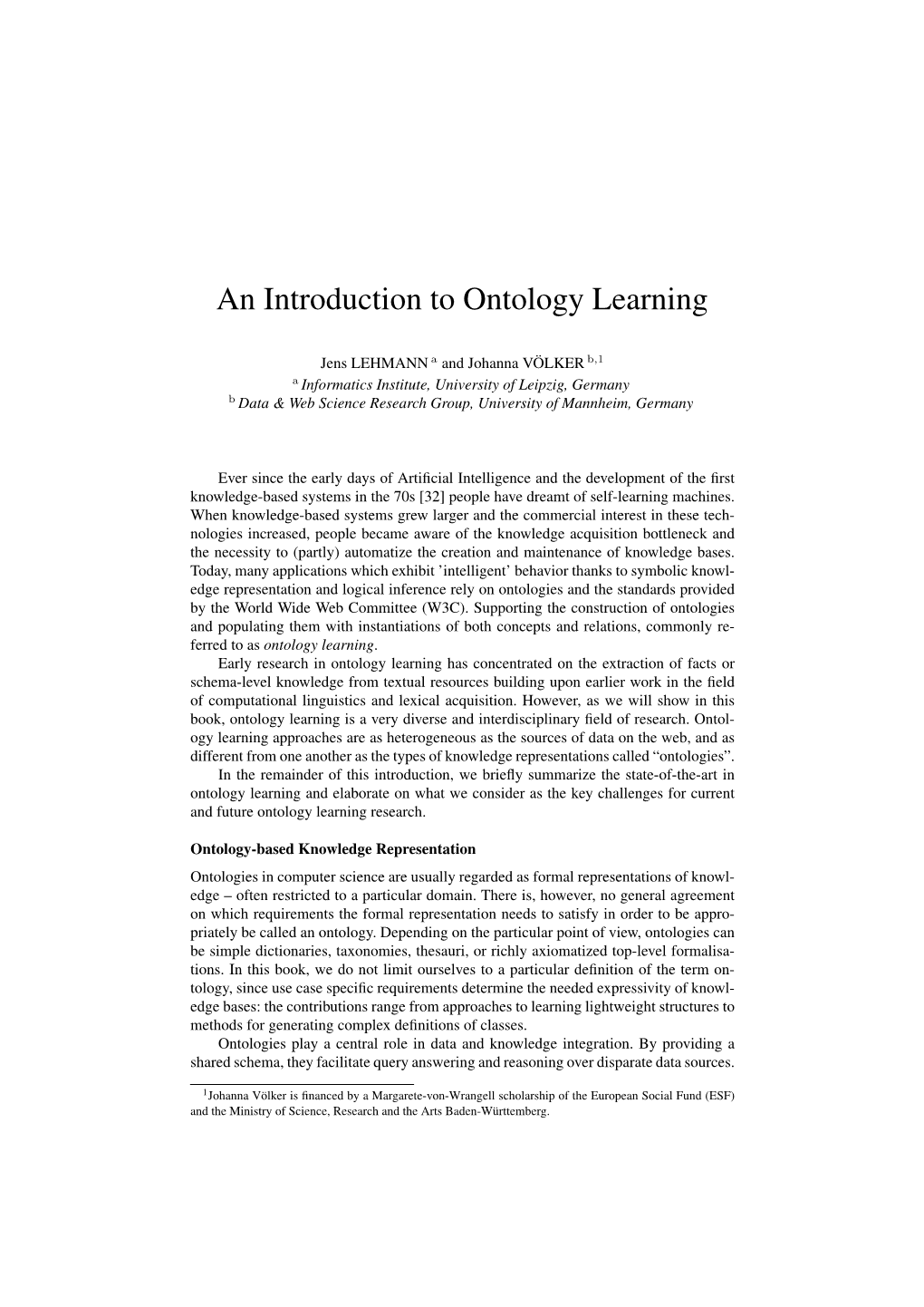 An Introduction to Ontology Learning