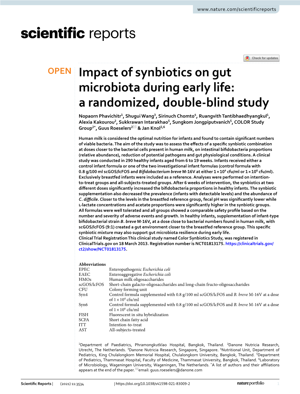 Impact of Synbiotics on Gut Microbiota During Early Life