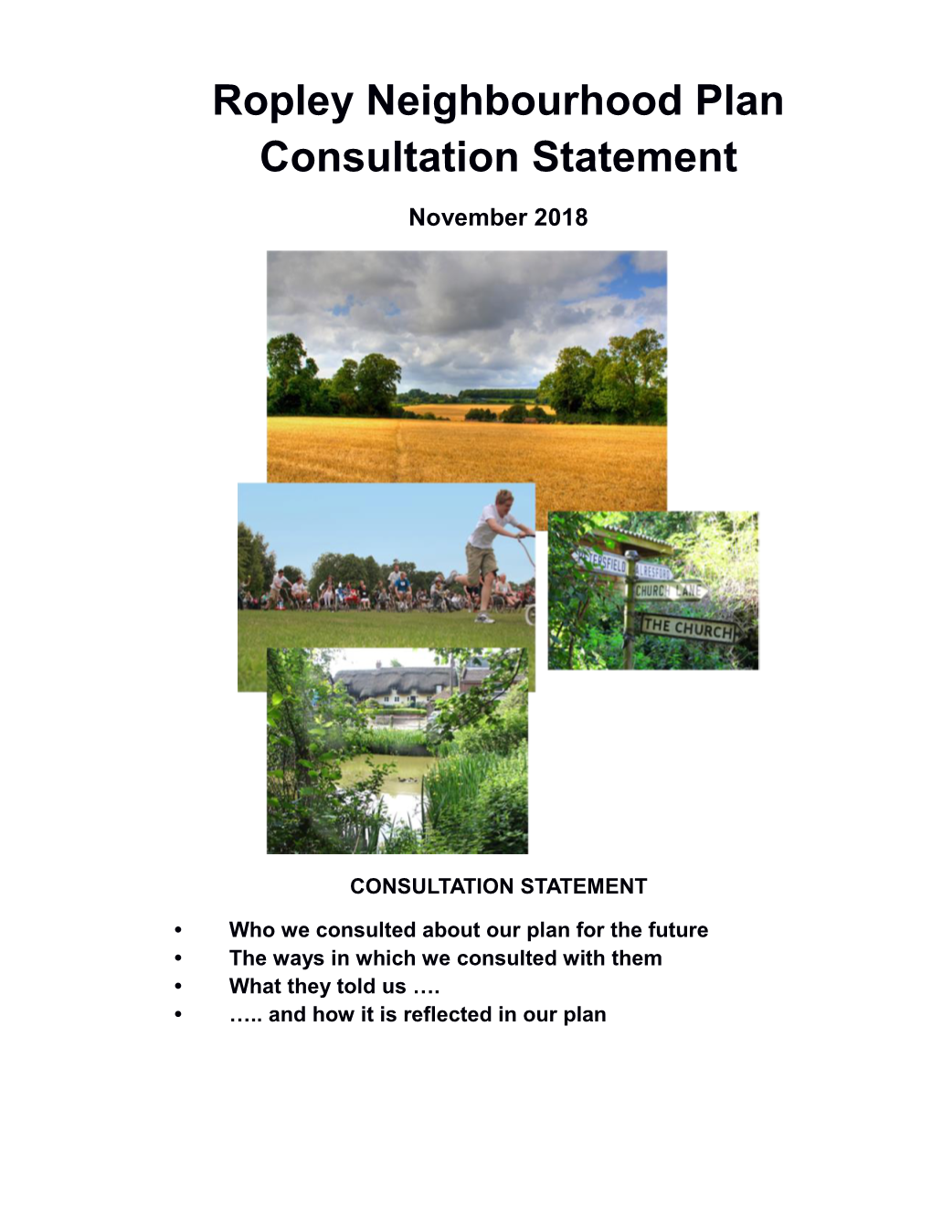 Ropley Neighbourhood Plan Consultation Statement