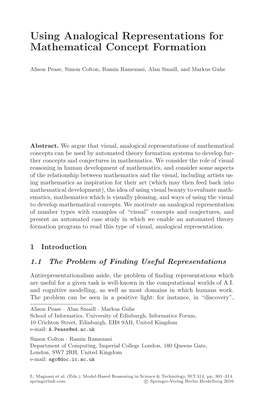 Using Analogical Representations for Mathematical Concept Formation