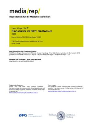 Dinosaurier Im Film: Ein Dossier 2013