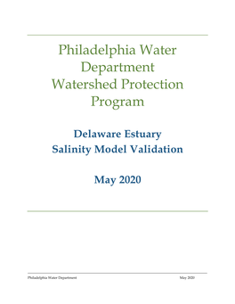 Delaware Estuary Salinity Model Validation