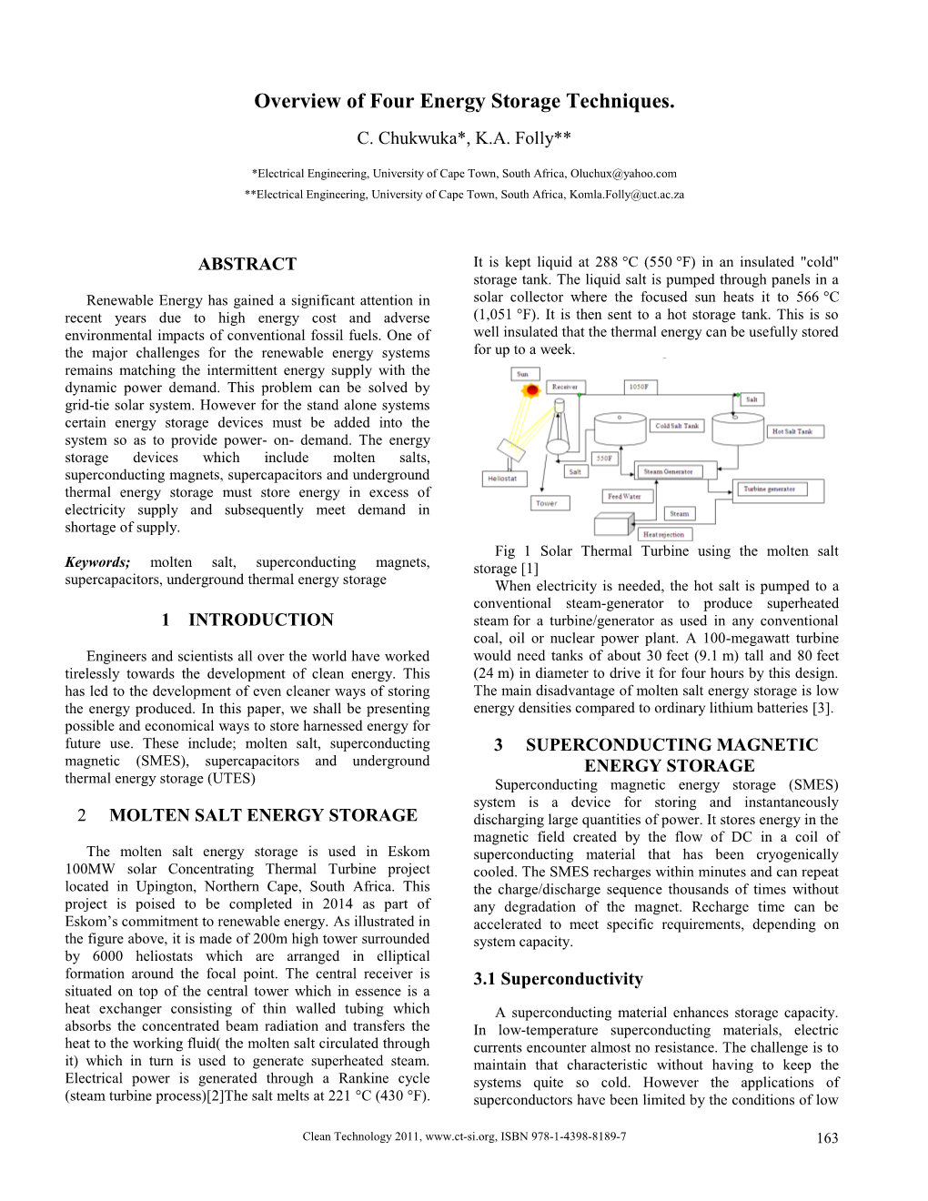 Overview of Four Energy Storage Techniques. C