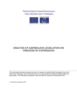 Analysis of Azerbaijani Legislation on Freedom of Expression