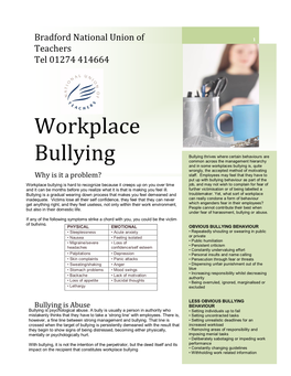 Workplace Bullying Leaflet