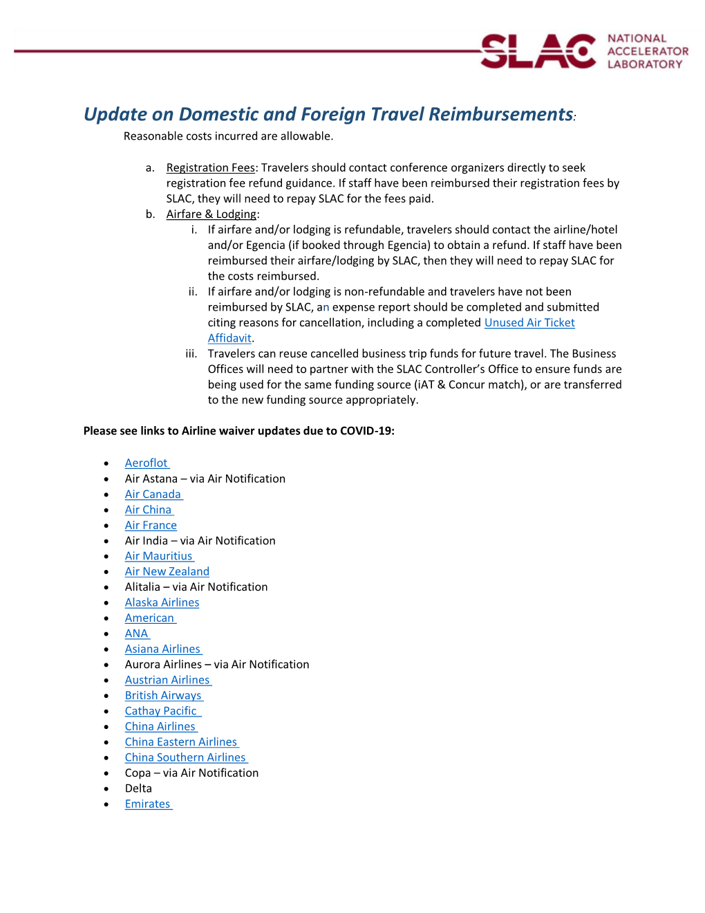 Update on Domestic and Foreign Travel Reimbursements: Reasonable Costs Incurred Are Allowable