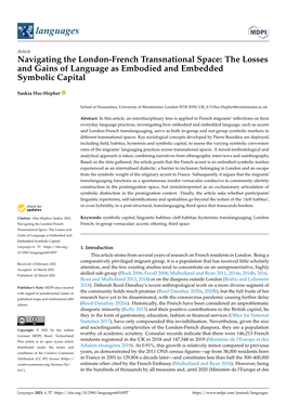 The Losses and Gains of Language As Embodied and Embedded Symbolic Capital