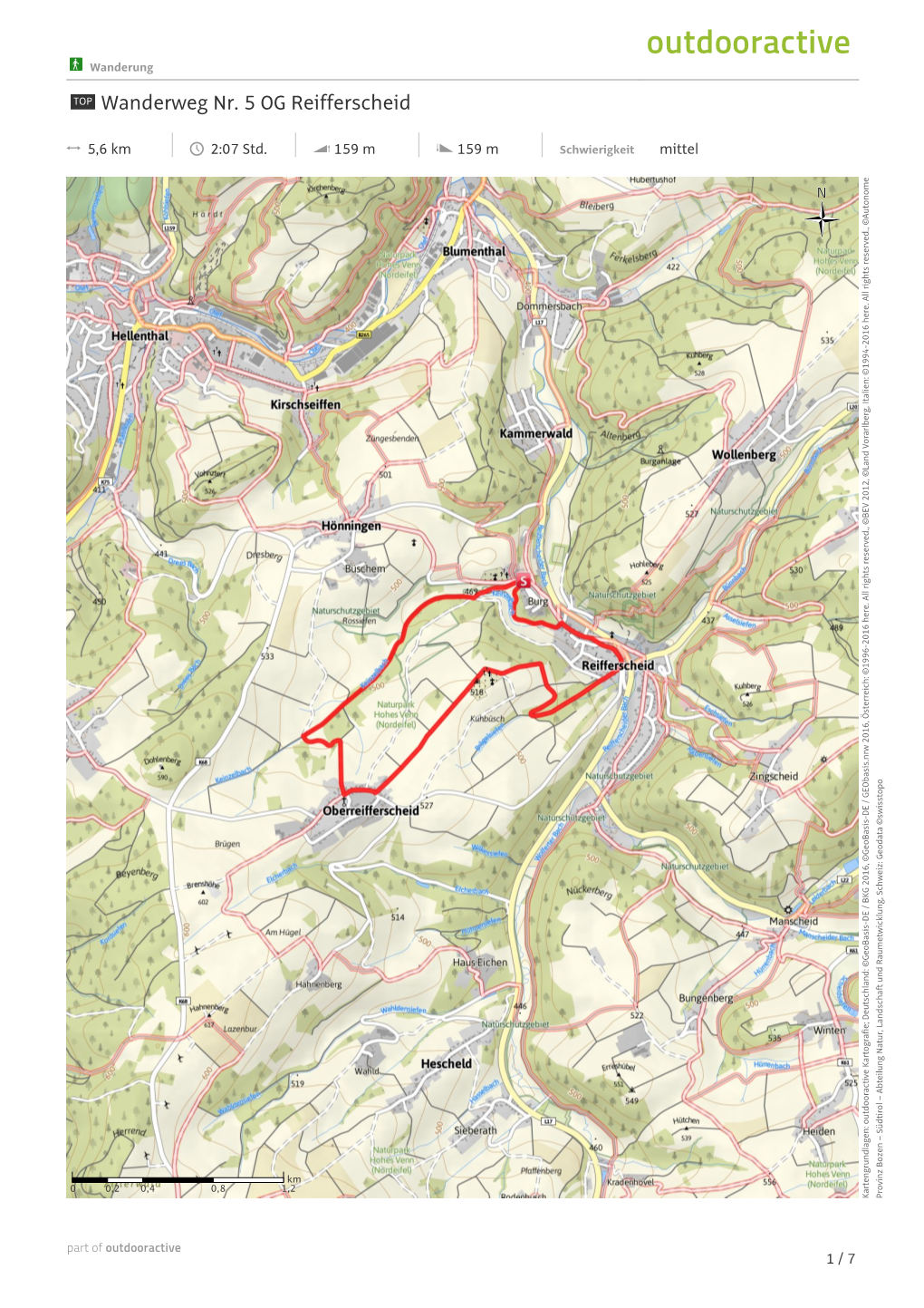 Wanderweg Nr. 5 OG Reifferscheid