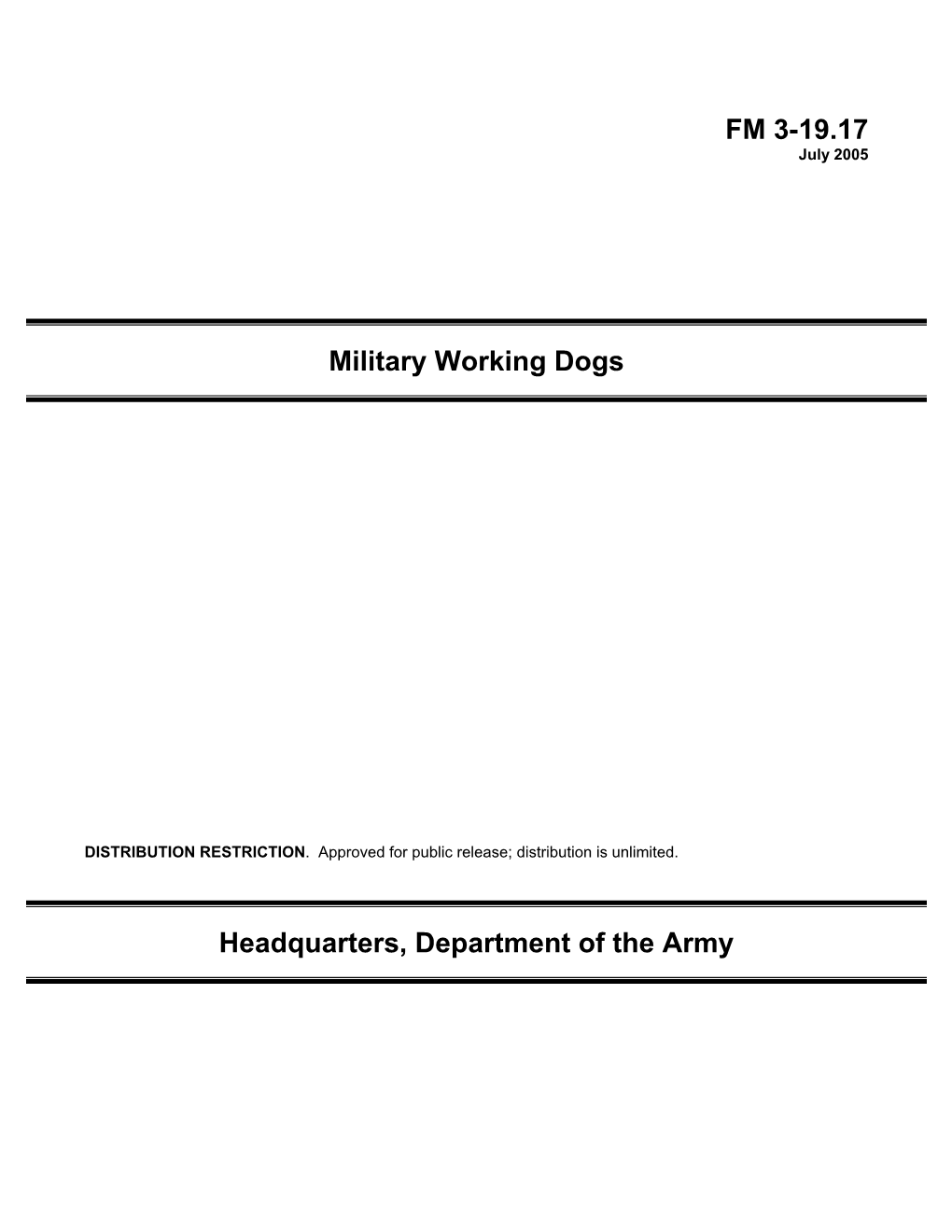 FM3-19.17 Military Working Dogs