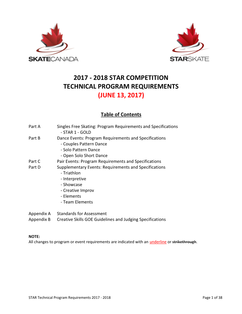 2017 - 2018 Star Competition Technical Program Requirements (June 13, 2017)