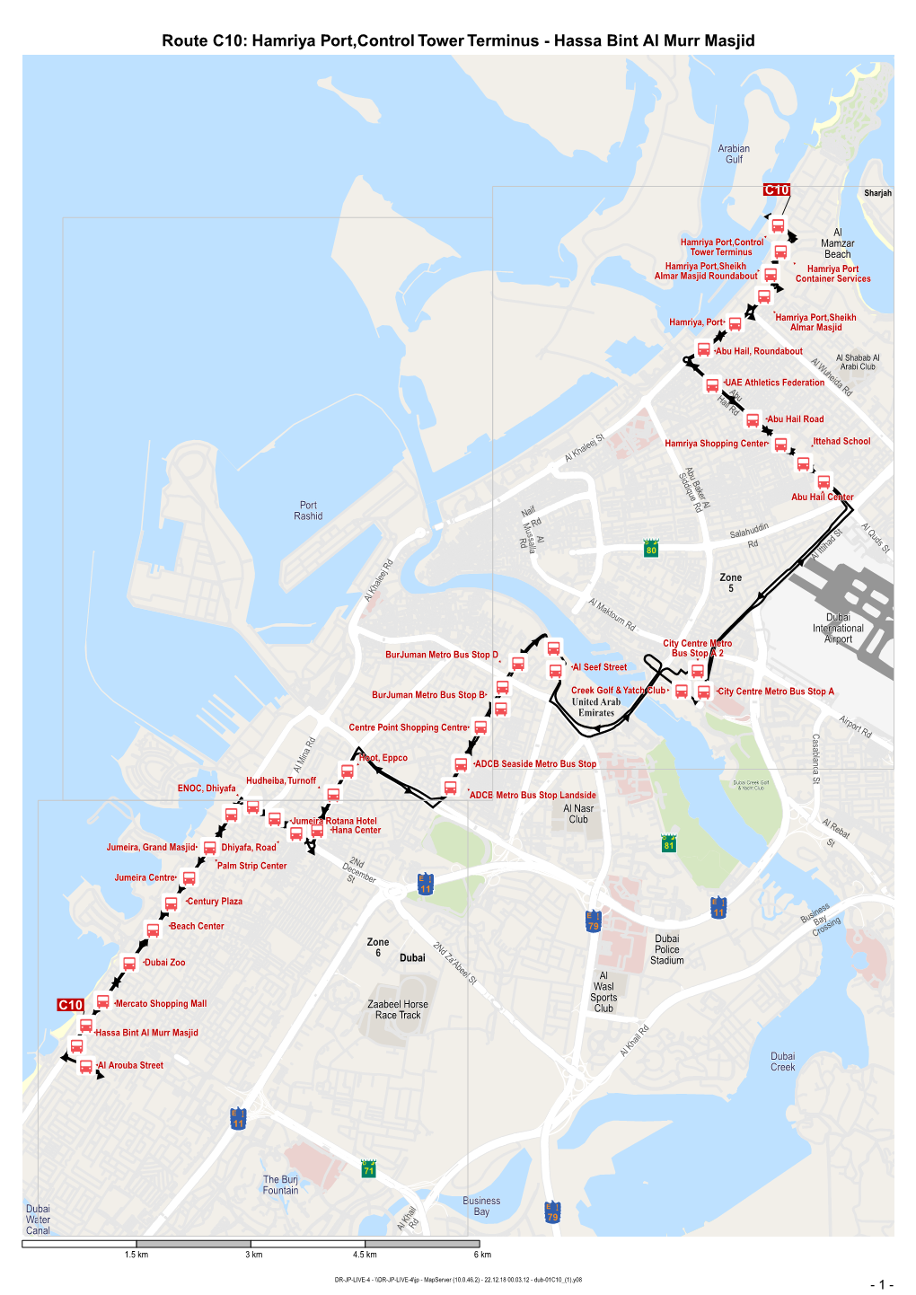 Route C10: Hamriya Port,Control Tower Terminus - Hassa Bint Al Murr Masjid