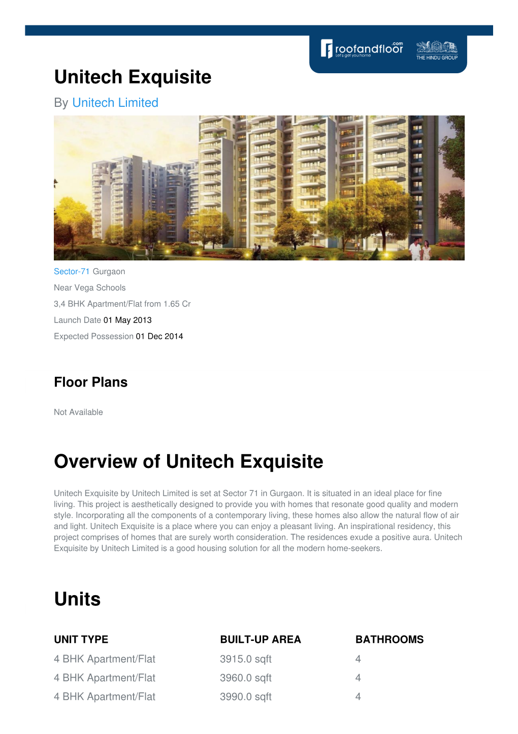 Unitech Exquisite by Unitech Limited
