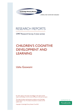 CPRT Report on Children's Cognitive Development and Learning